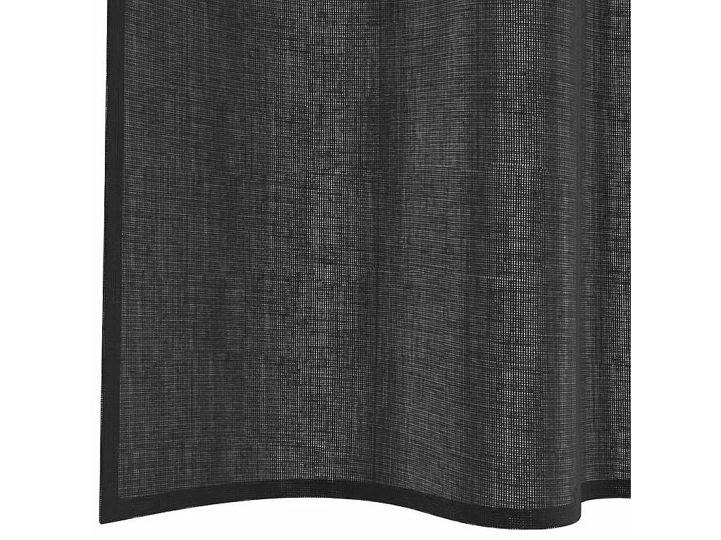 Rideaux en voile avec passants 2 pcs noir