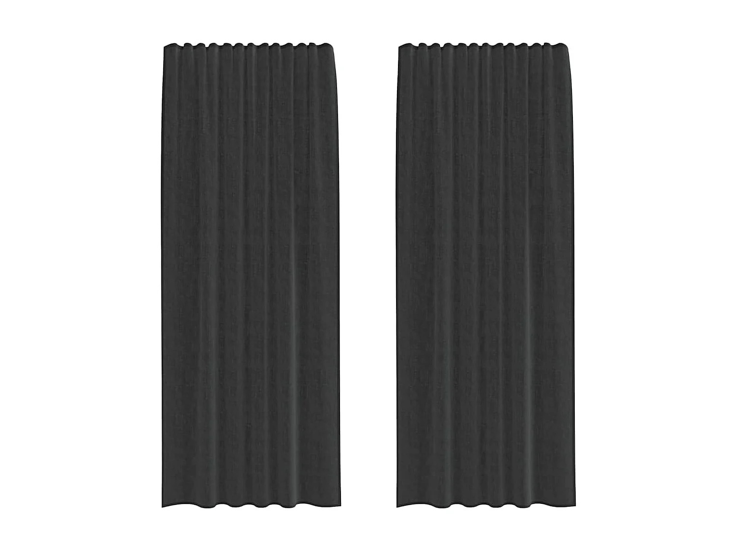 Tende in voile con passanti 2 pezzi nero