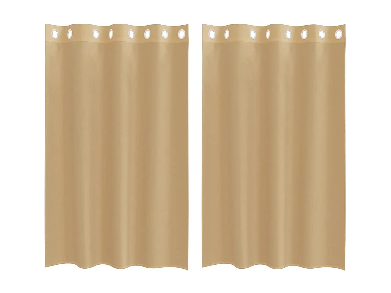 Cortinas de voile con ojales 2 uds arena