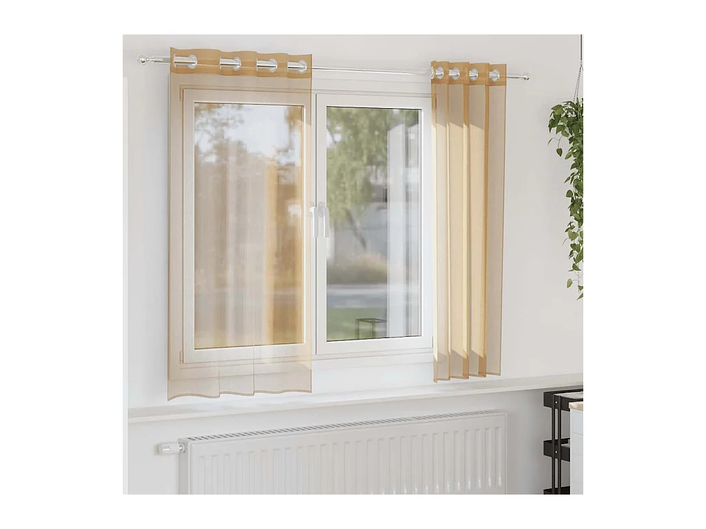 Rideaux en voile avec ?illets 2 pcs sable