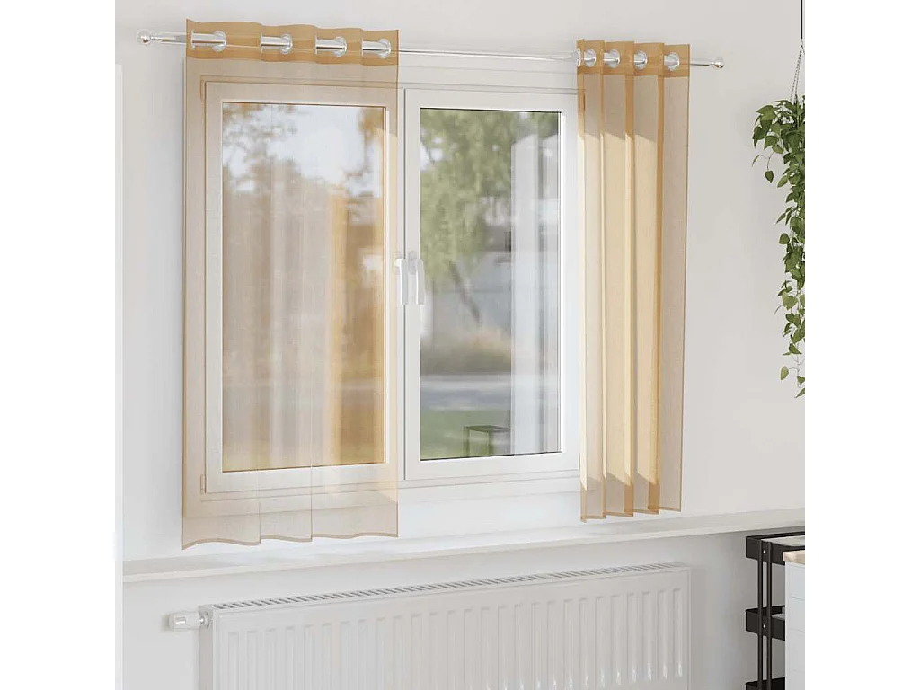 Rideaux en voile avec ?illets 2 pcs sable