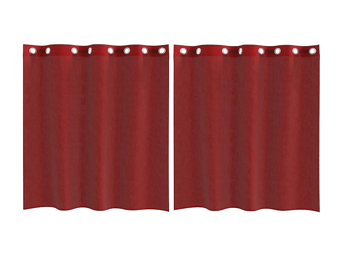 Rideaux en voile avec ?illets 2 pcs rouge bordeaux