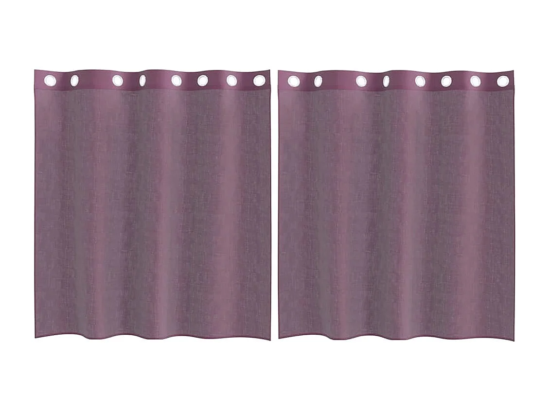 Cortinas de voile con ojales 2 uds morado 140x140 cm