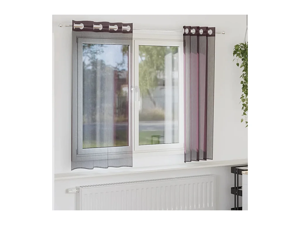 Rideaux en voile avec ?illets 2 pcs violet 140x140 cm