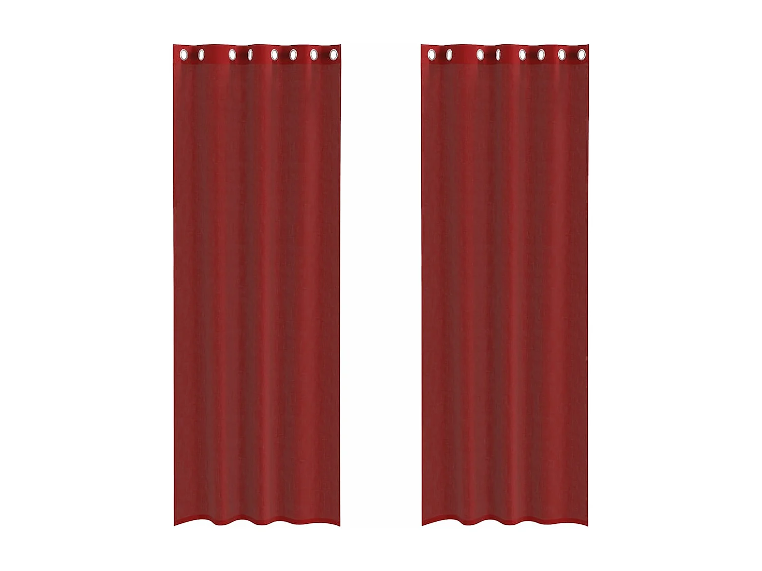 Rideaux en voile avec ?illets 2 pcs rouge bordeaux