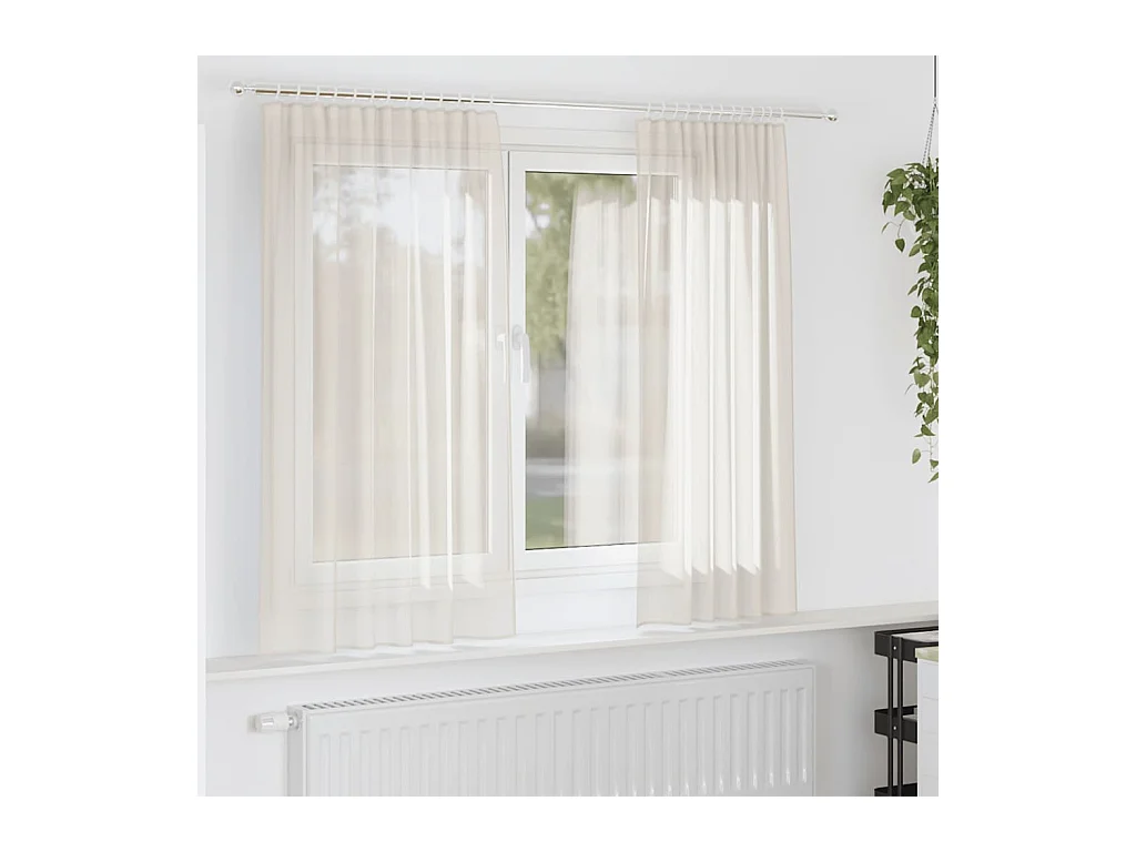 Rideaux en voile avec passants 2 pcs crème