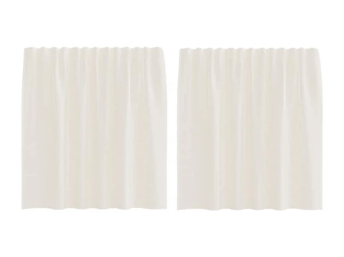 Cortinas de voile com laços 2 peças creme