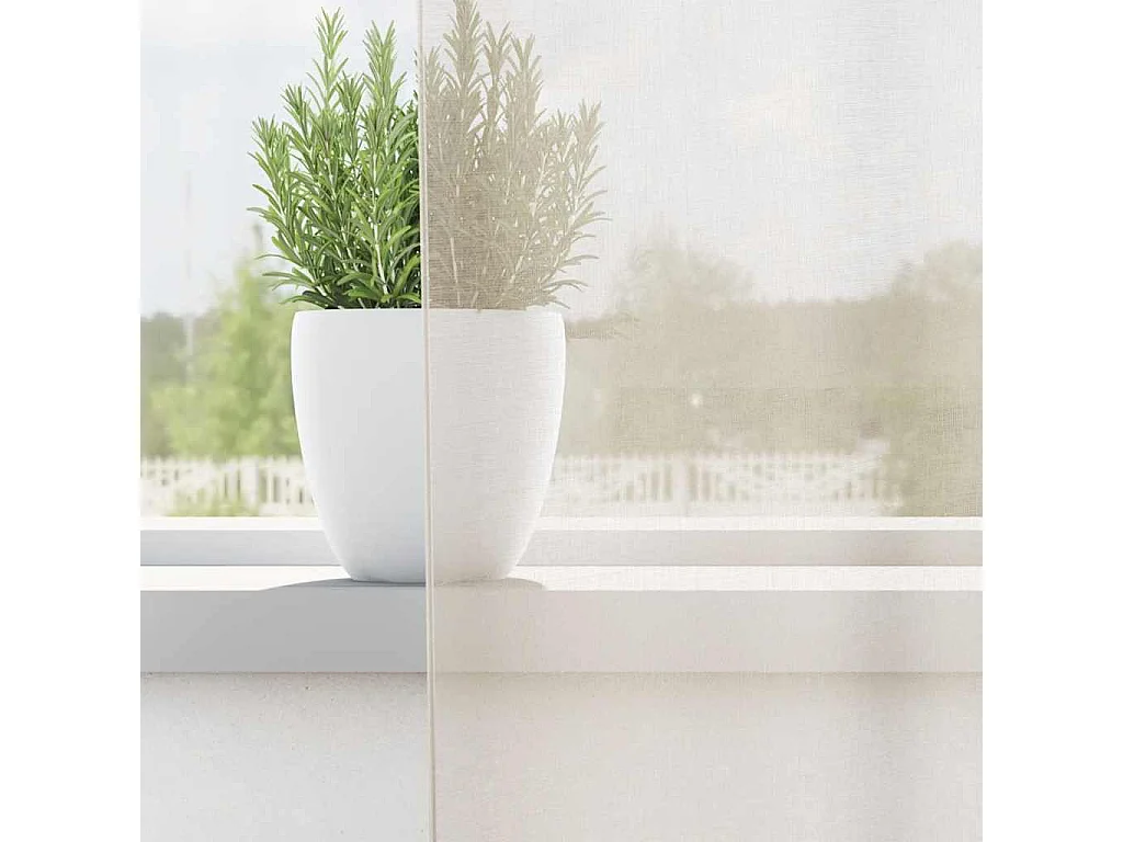 Cortinas de voile com laços 2 peças creme