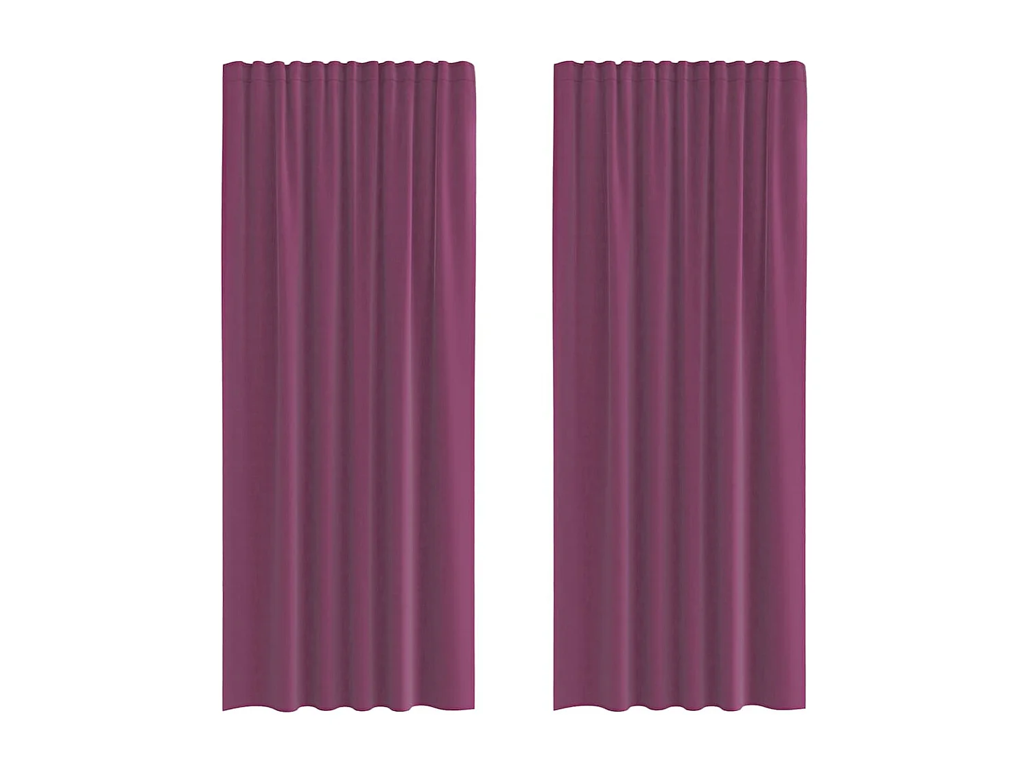 Rideaux en voile avec boucles 2 pcs violet 140x225 cm