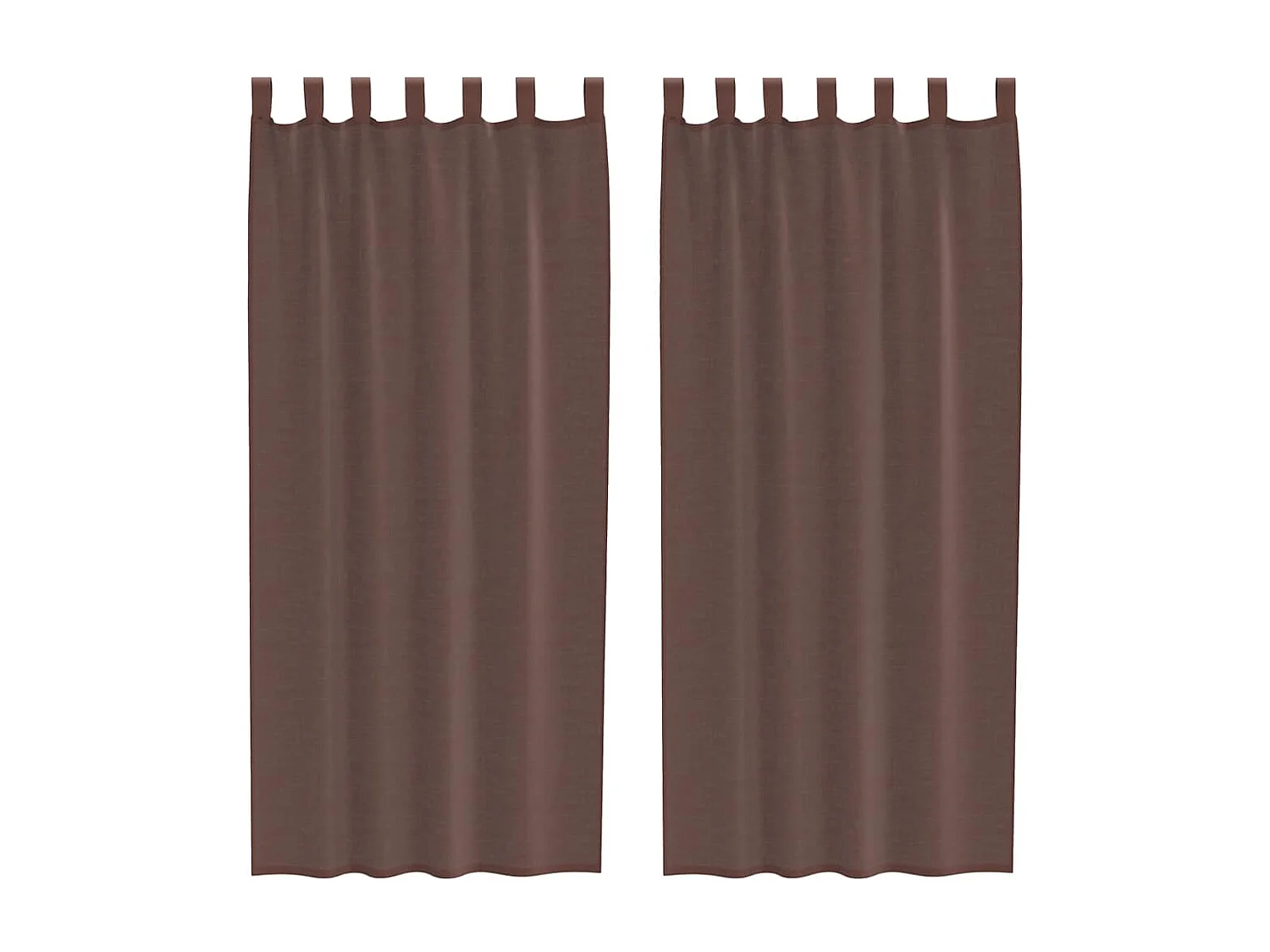 Rideaux en voile avec passe-tringles 2 pcs marron