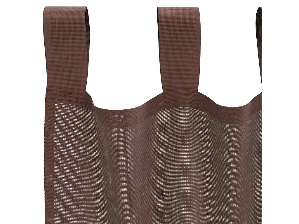 Rideaux en voile avec passe-tringles 2 pcs marron