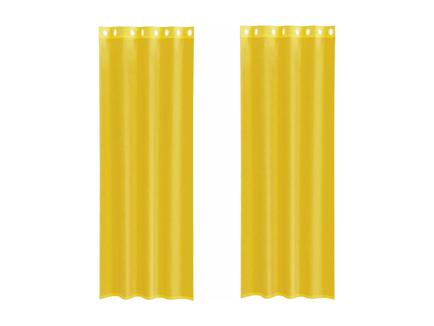 Rideaux en voile avec ?illets 2 pcs jaune