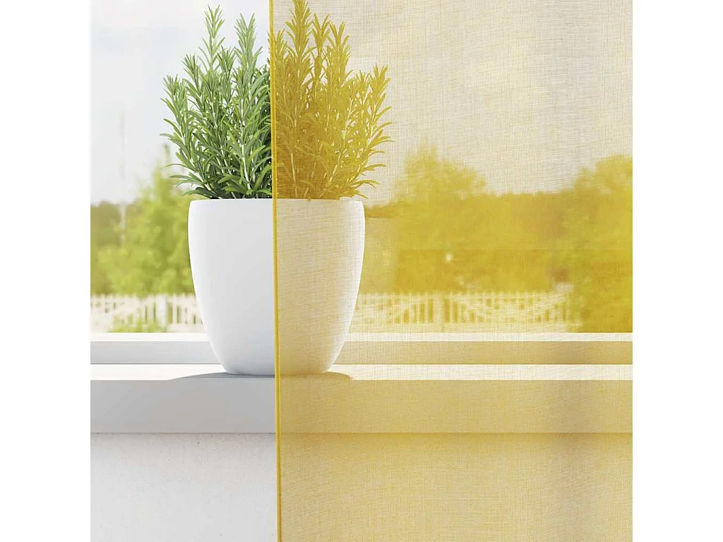 Rideaux en voile avec ?illets 2 pcs jaune