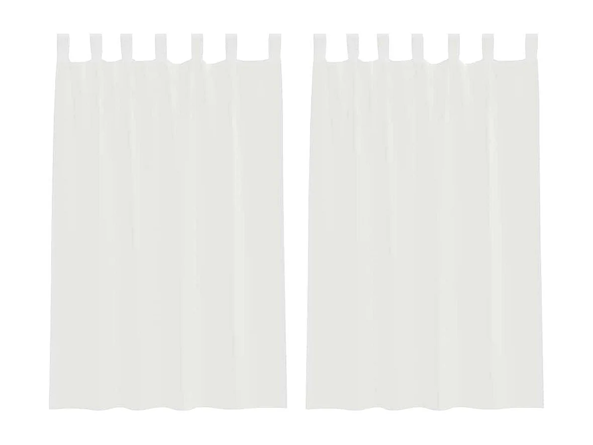 Rideaux en voile avec passe-tringles 2 pcs blanc