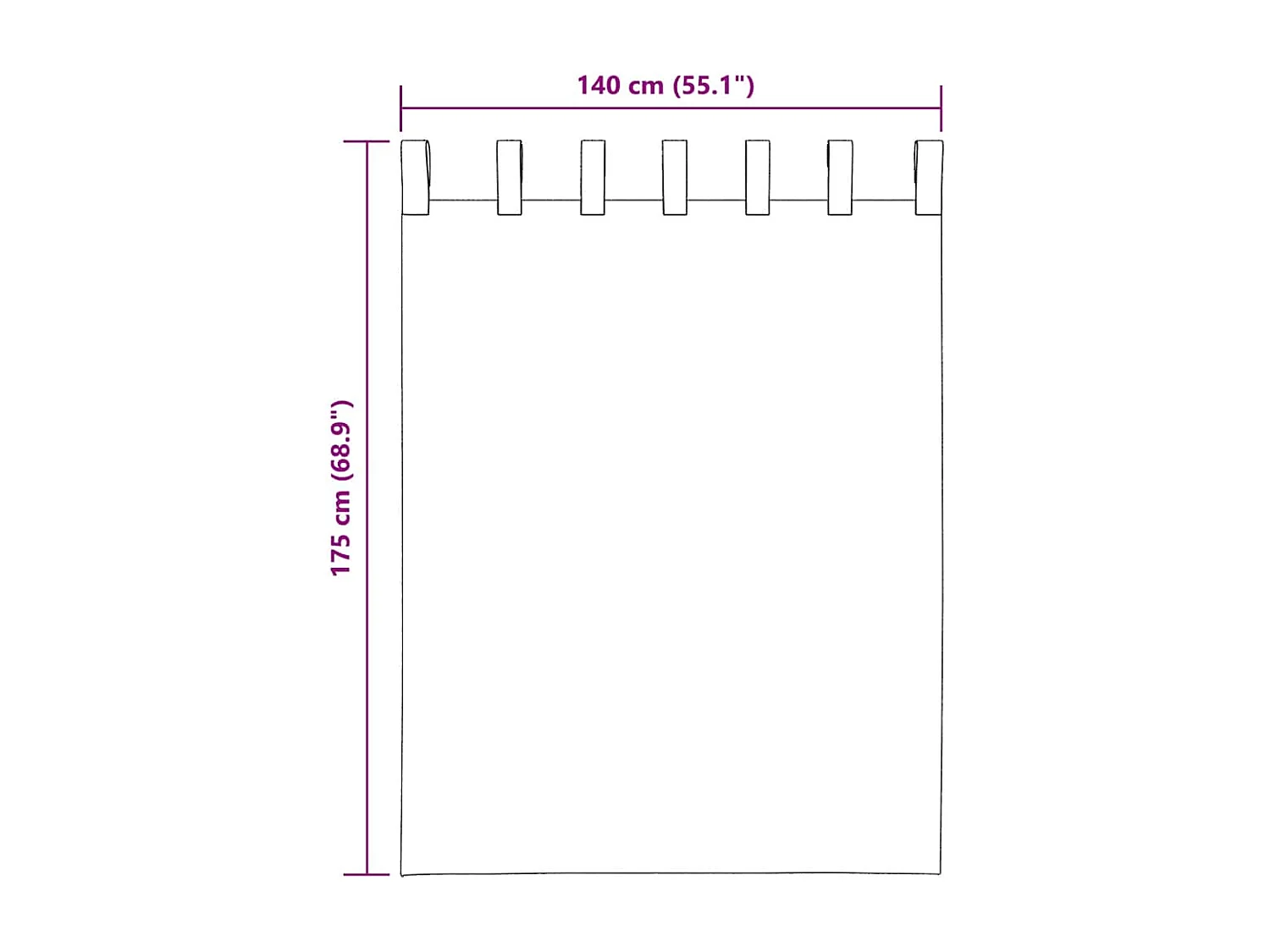 Rideaux en voile avec passe-tringles 2 pcs blanc