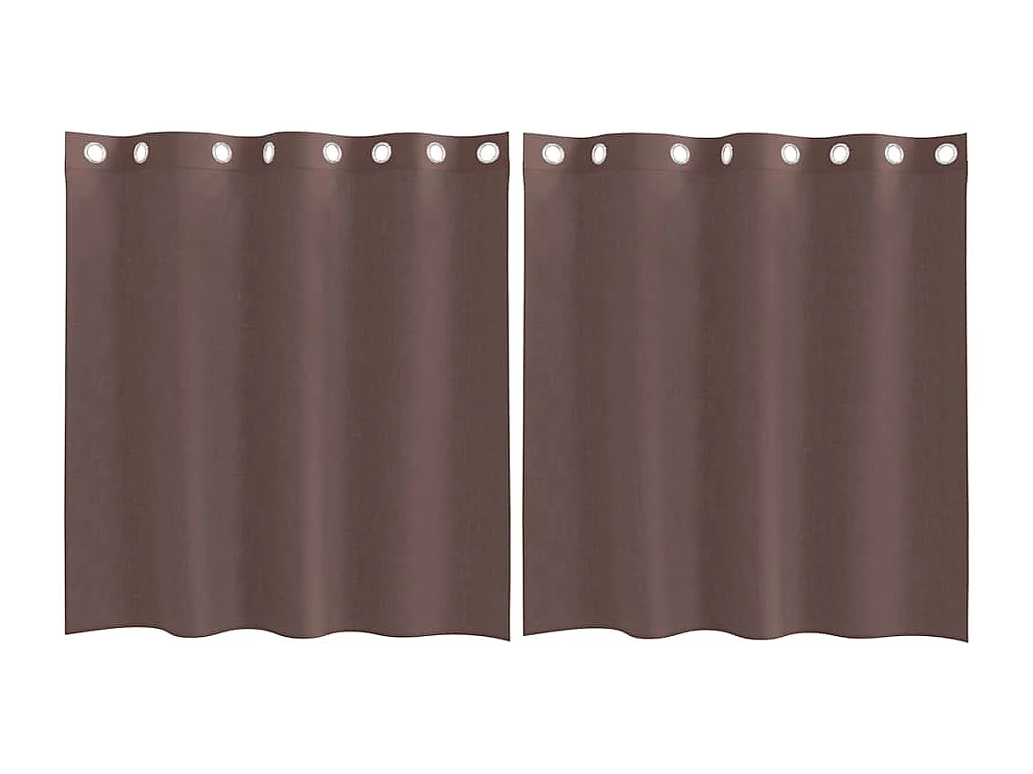 Rideaux en voile avec ?illets 2 pcs marron 140x140 cm