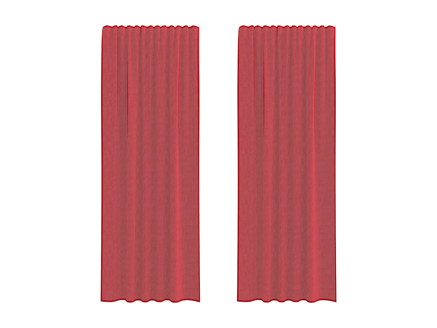 Cortinas de voile com laços 2 peças vermelho bordô 140x260 cm