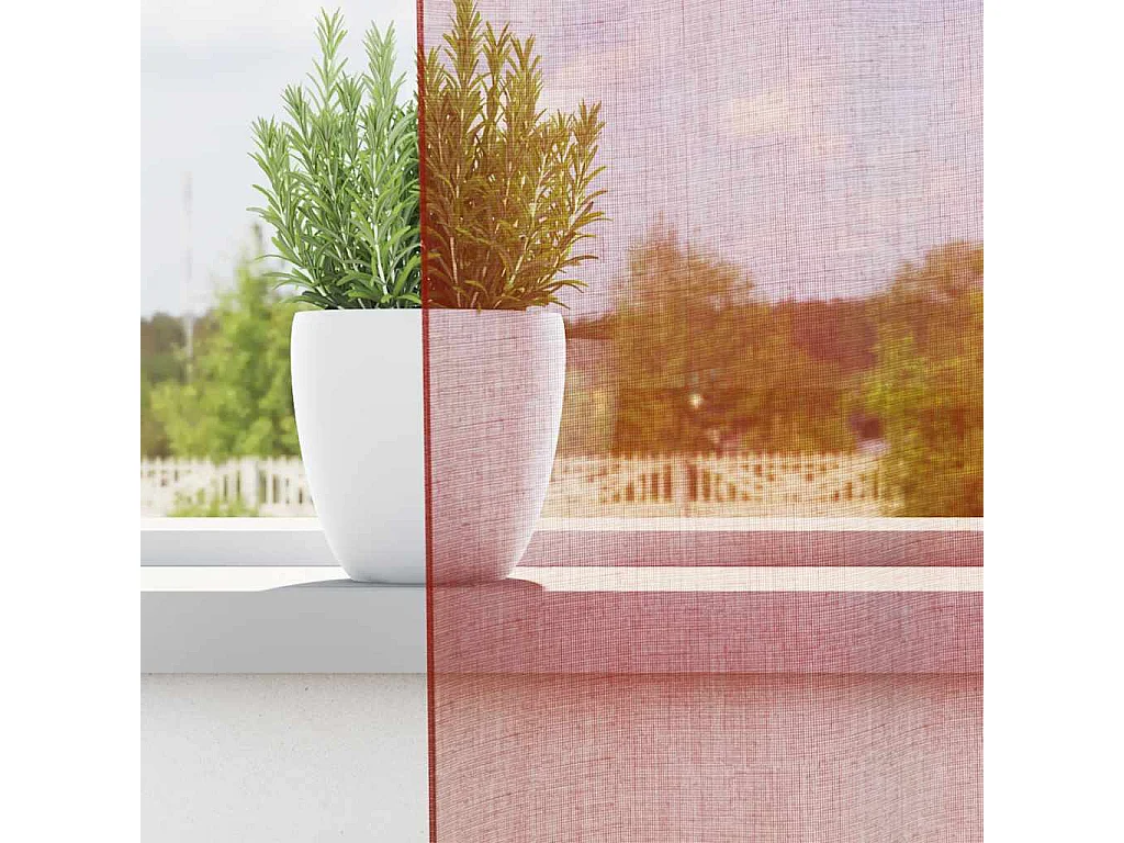 Rideaux en voile avec boucles 2 pcs rouge bordeaux 140x260 cm