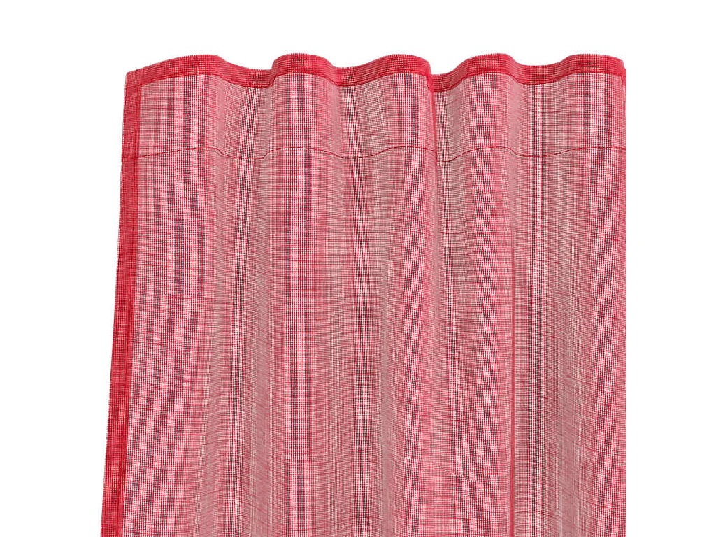 Rideaux en voile avec boucles 2 pcs rouge bordeaux 140x260 cm