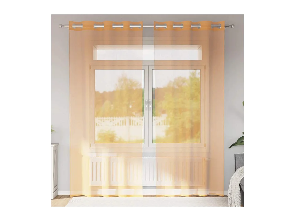 Rideaux en voile avec ?illets 2 pcs orange 140x245 cm