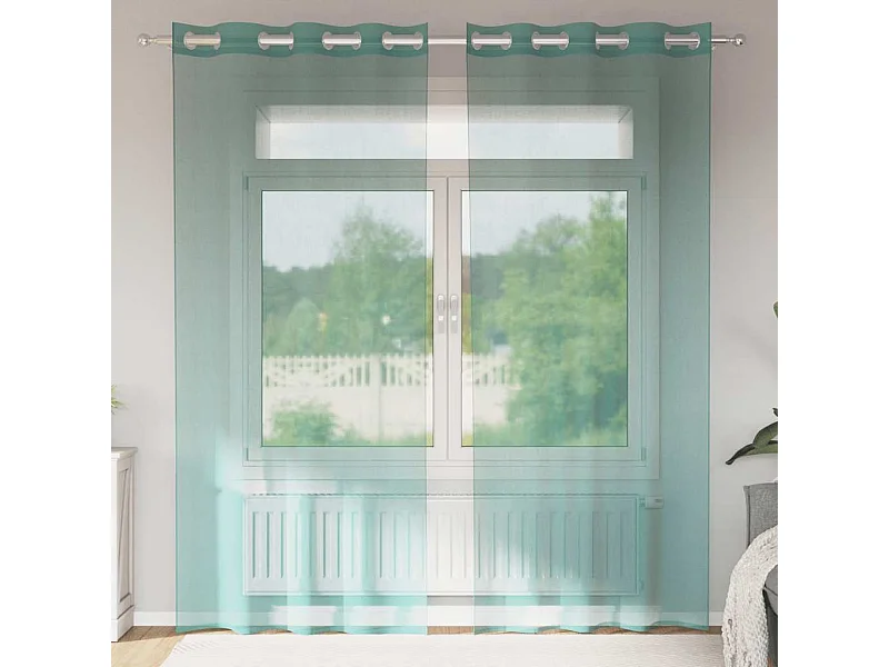 Voile Gardinen mit Ösen 2 Stk. türkis