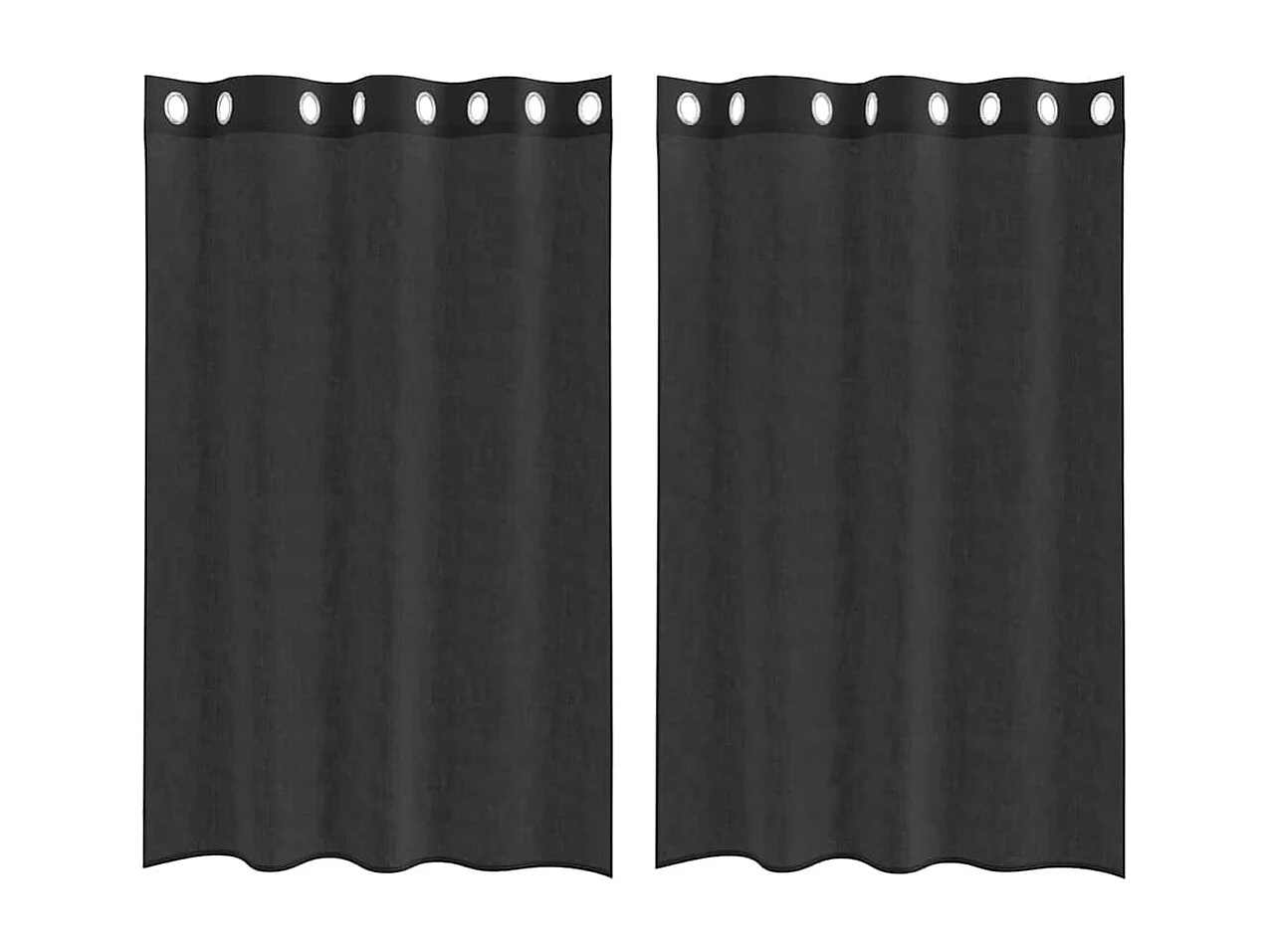 Tende in voile con occhielli 2 pz nero 140x175 cm