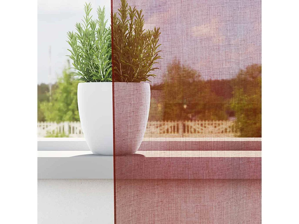 Cortinas de voile com bolsos de haste 2 peças vermelho bordô