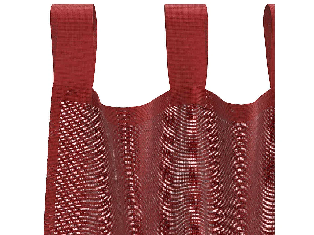 Cortinas de voile com bolsos de haste 2 peças vermelho bordô