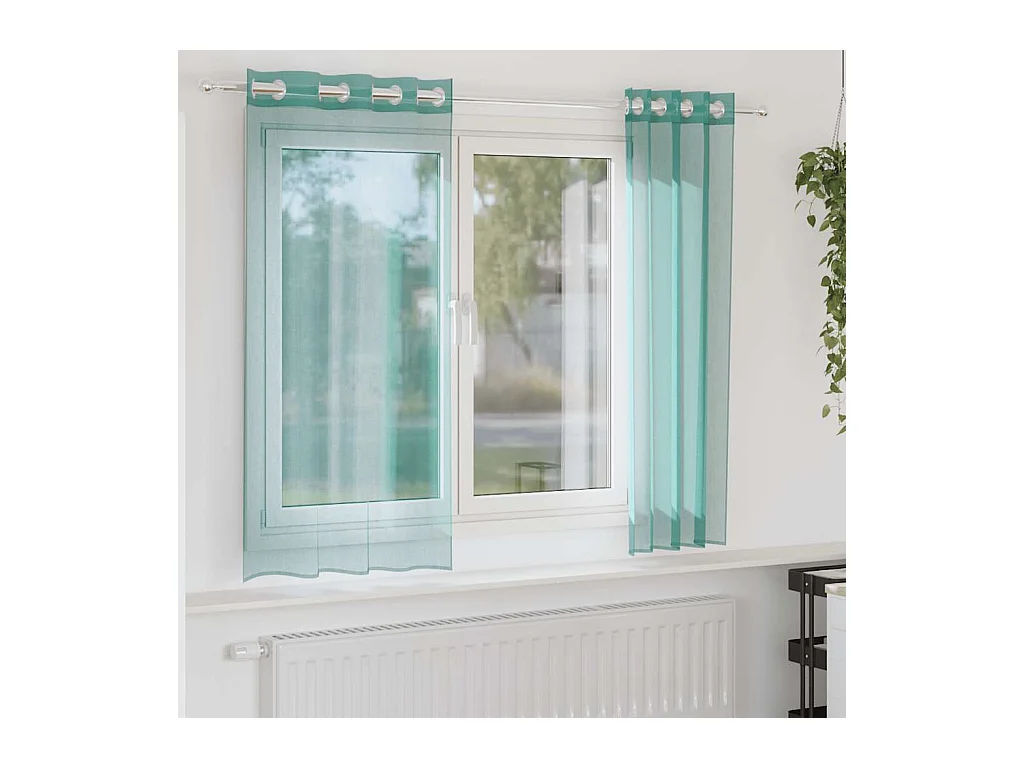 Rideaux en voile avec ?illets 2 pcs turquoise