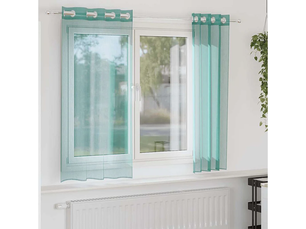 Rideaux en voile avec ?illets 2 pcs turquoise