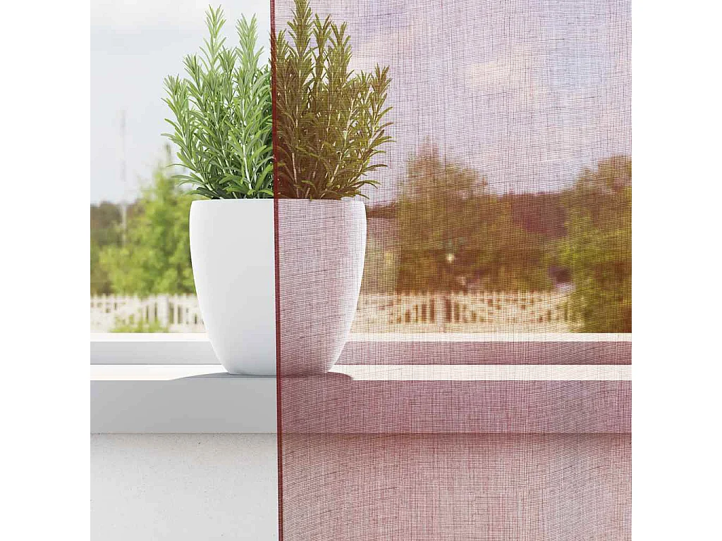 Rideaux en voile avec ?illets 2 pcs rouge bordeaux