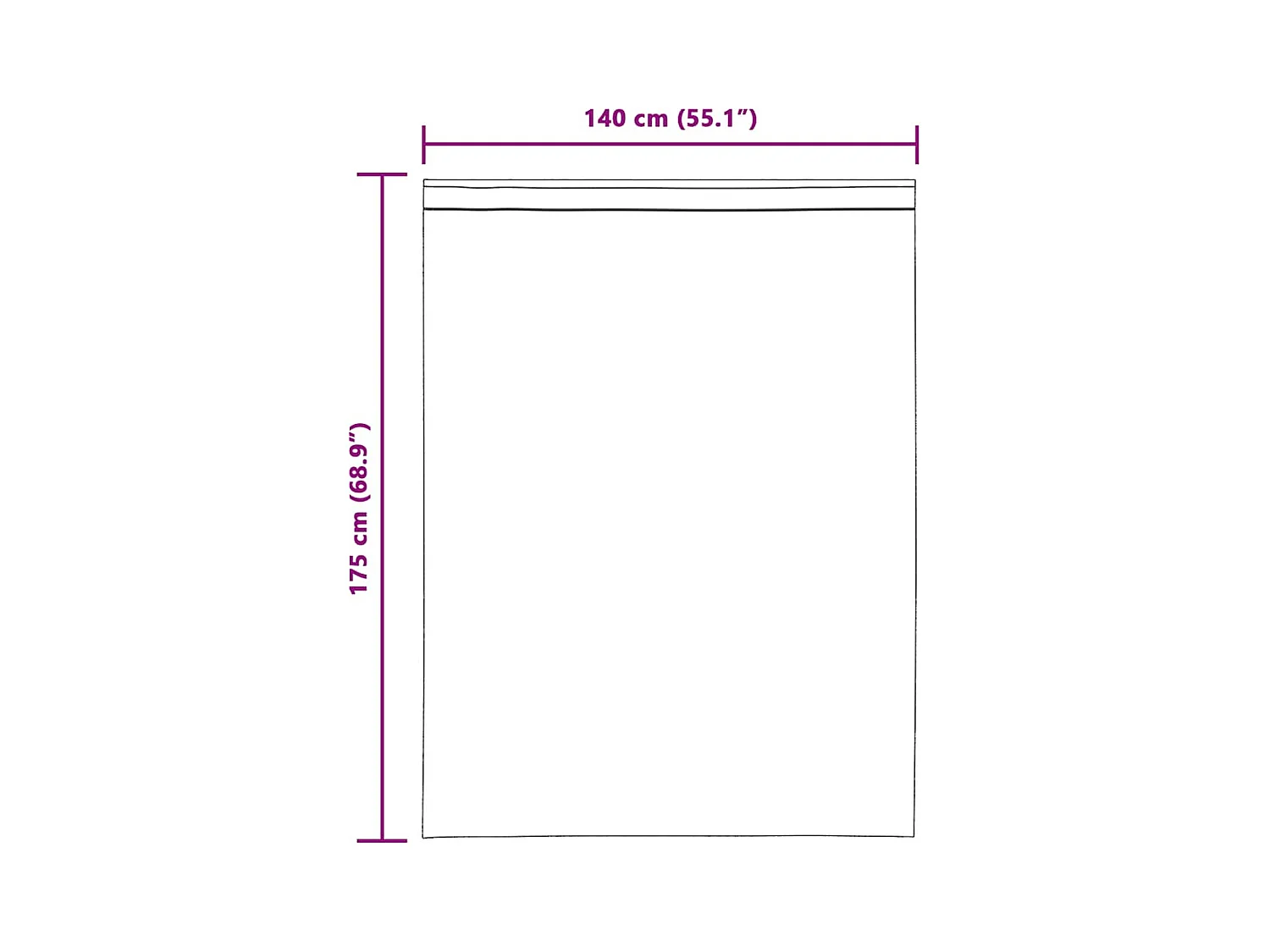 Tende in voile con passanti 2 pz bianco 140x175 cm