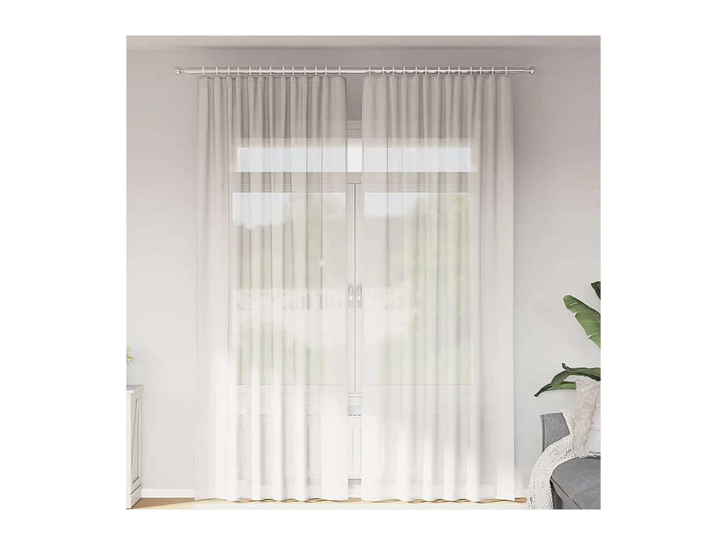 Cortinas de voile com laços 2 peças brancas 140x260 cm