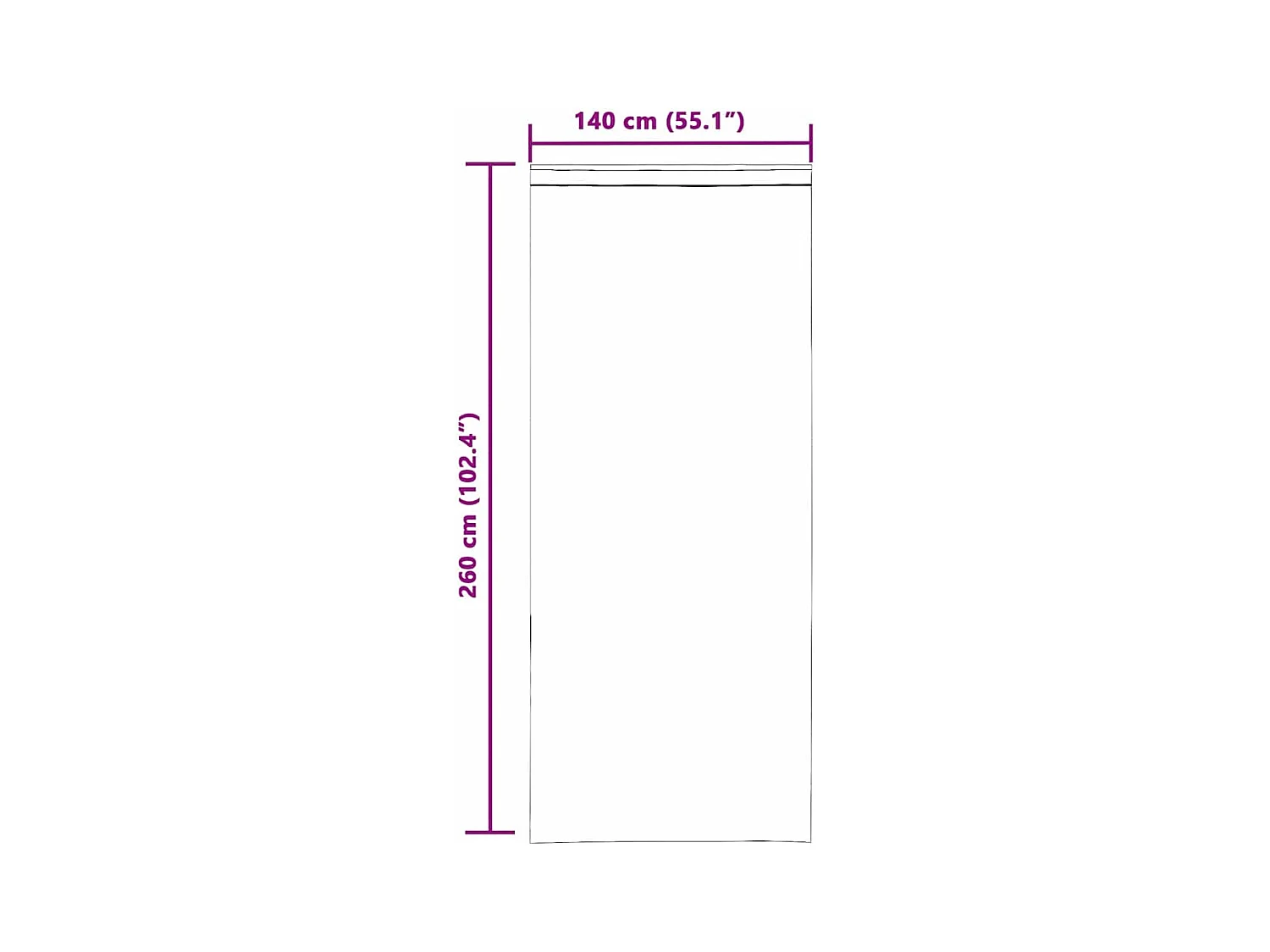 Tende in voile con passanti 2 pz bianco 140x260 cm