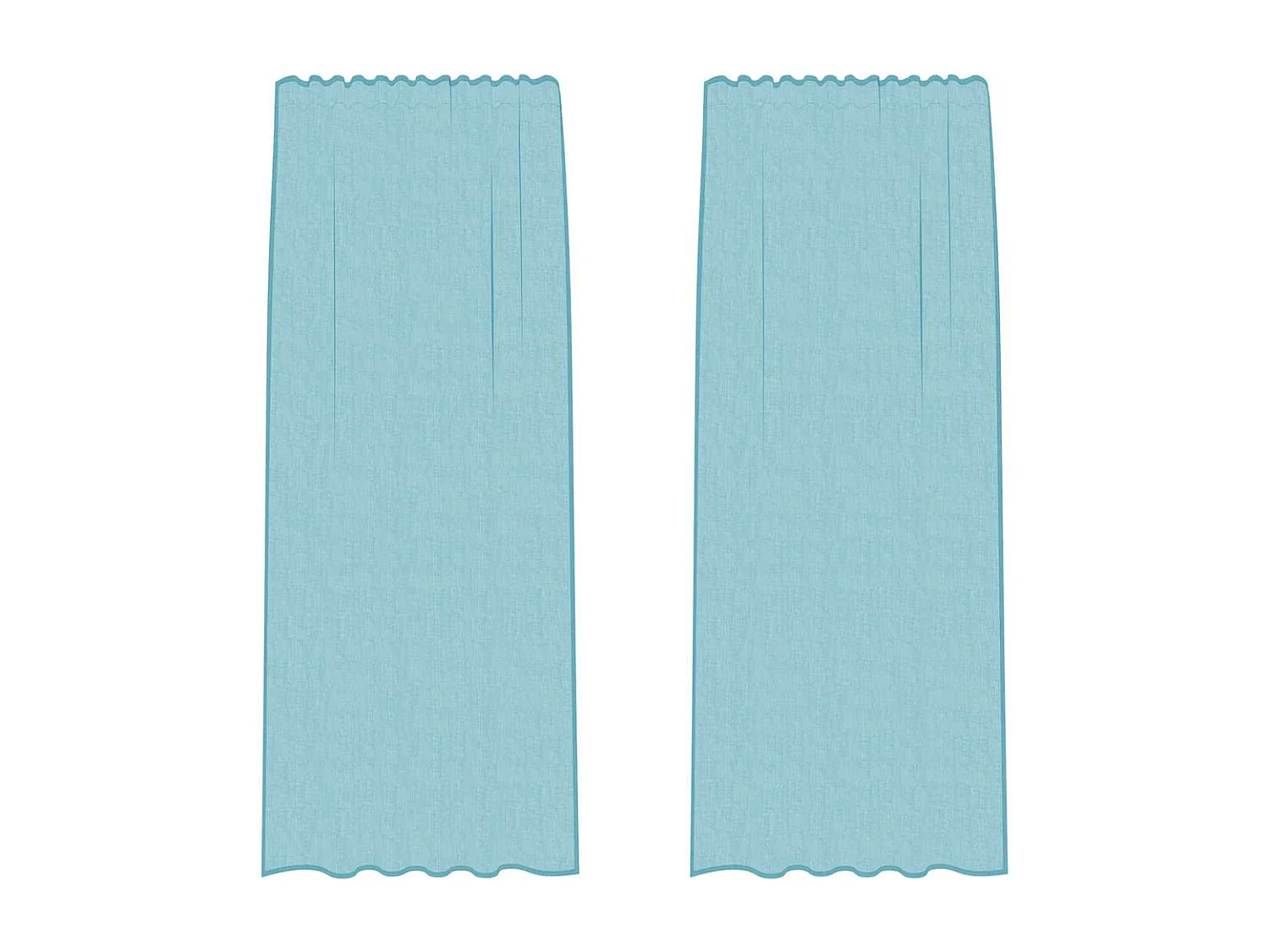 Voile gordijnen met lussen 2 stuks turquoise 140x225 cm