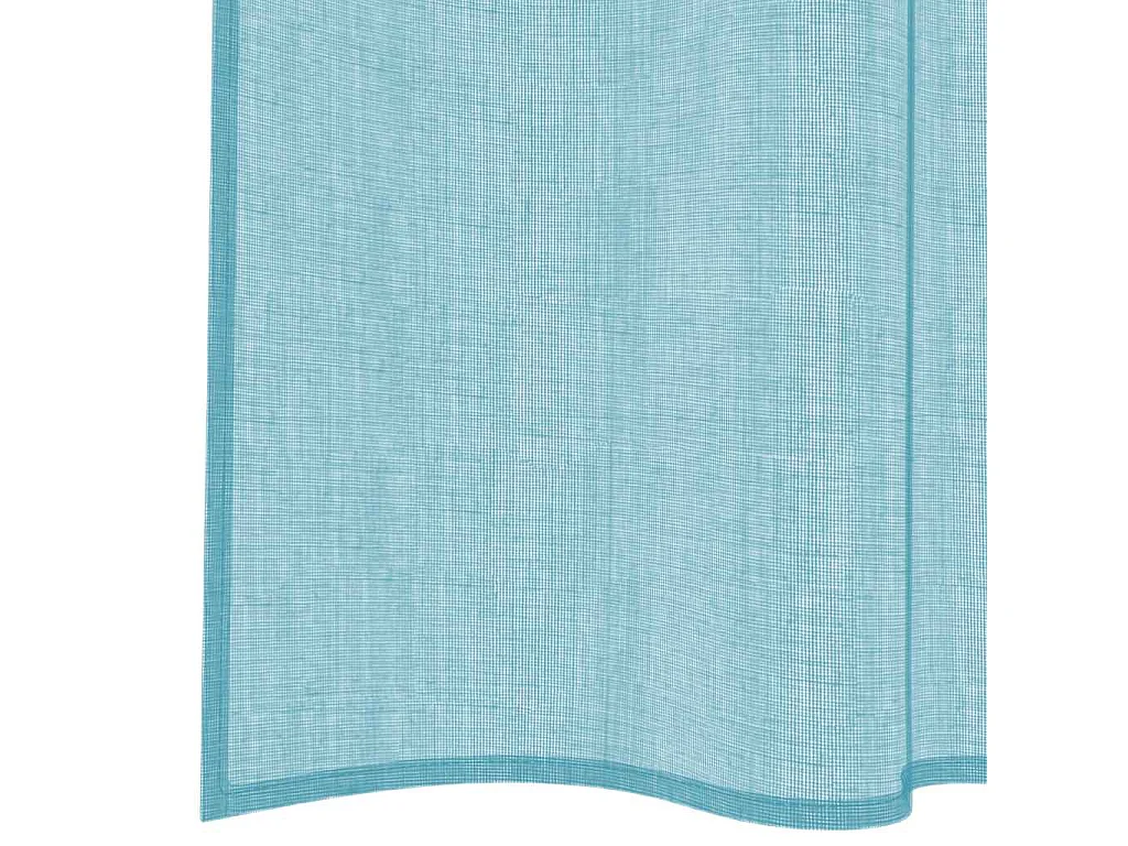 Rideaux en voile avec boucles 2 pcs turquoise 140x225 cm
