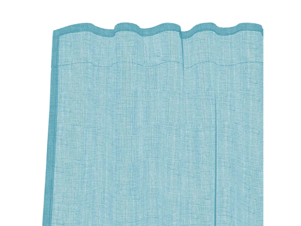Rideaux en voile avec boucles 2 pcs turquoise 140x225 cm