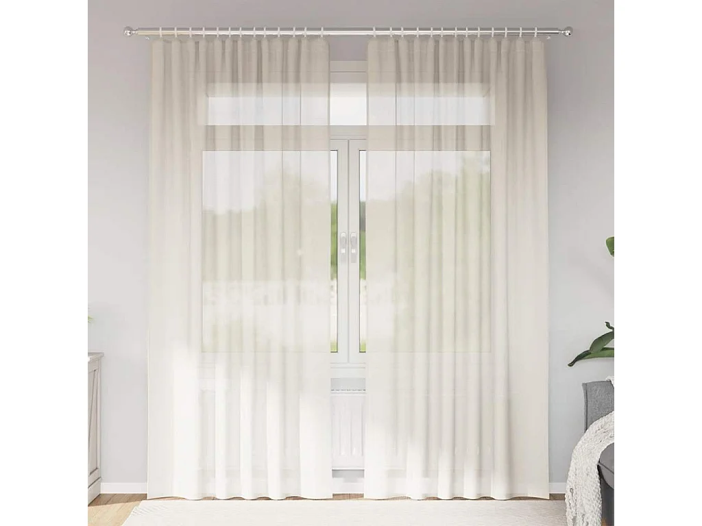 Rideaux en voile avec passants 2 pcs crème