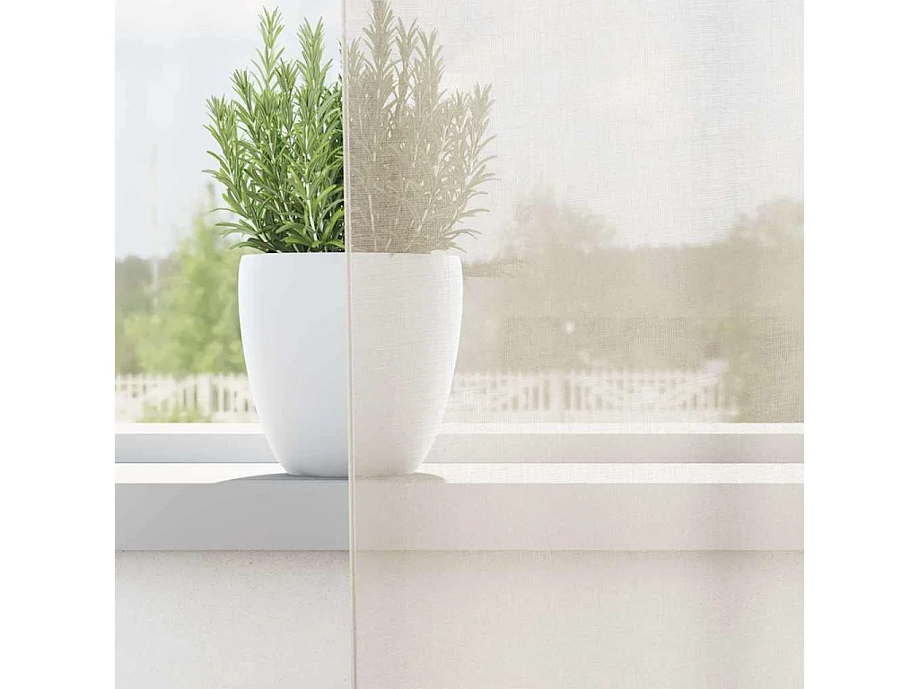 Rideaux en voile avec passants 2 pcs crème