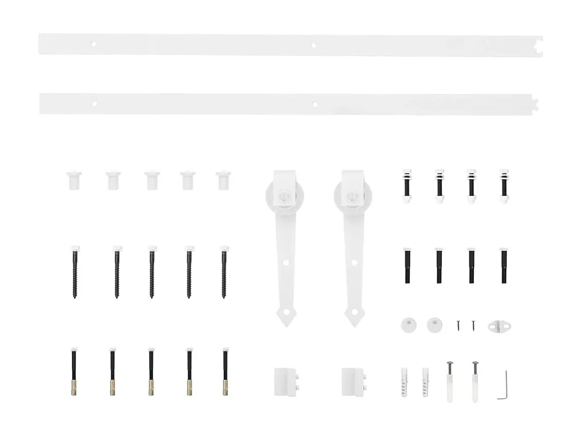 Kit porta scorrevole e ferramenta 85x210 cm pino massello