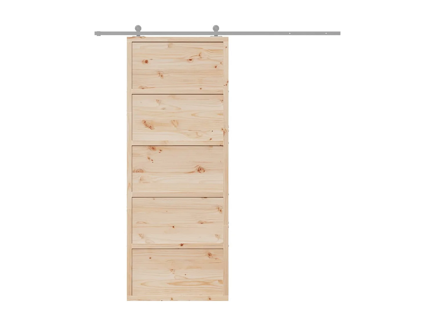Porta da fienile 80x208 cm in legno massello di pino