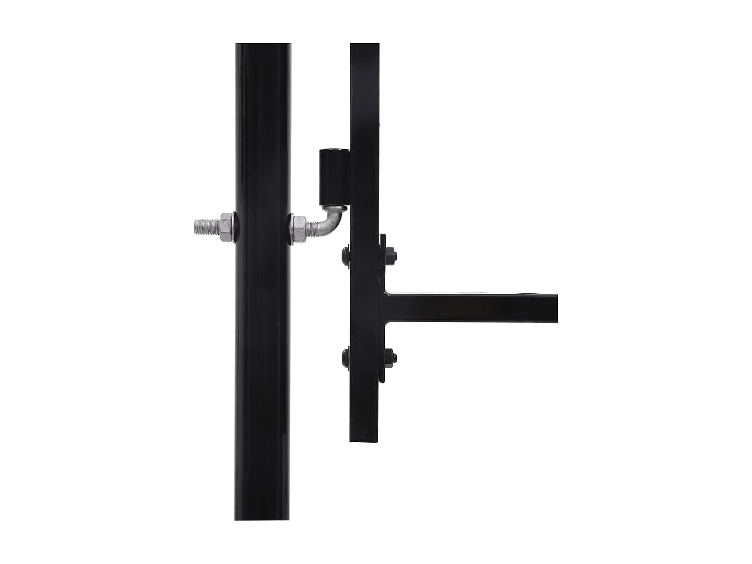 Portillon simple porte avec dessus arqué Acier 1x1 m Noir