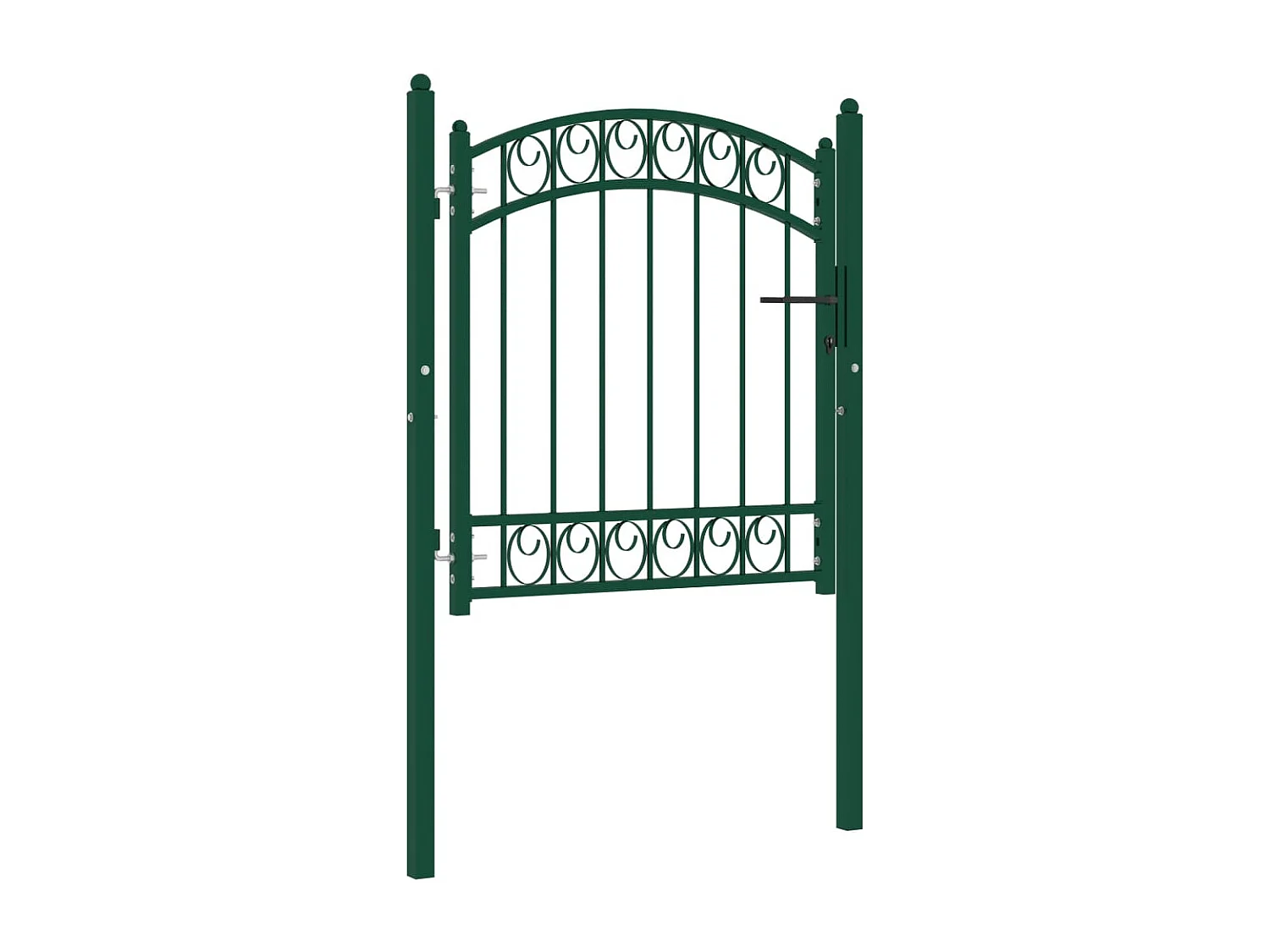 Portão de vedação com topo arqueado Aço 100x100 cm Verde