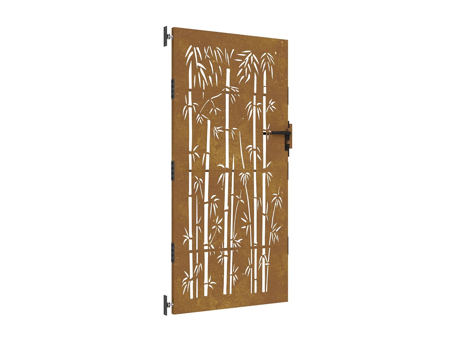 Portail de jardin 85x175 cm acier corten design de bambou