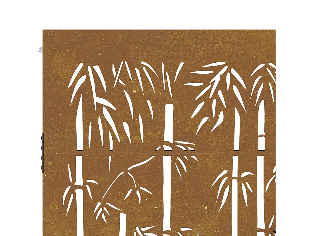 Portail de jardin 85x175 cm acier corten design de bambou