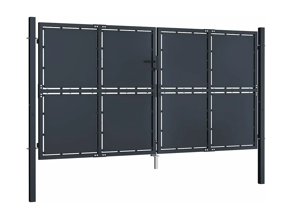 Portão de jardim Aço 300 x 125 cm Antracite