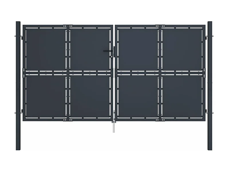 Portail de jardin Acier 300 x 125 cm Anthracite