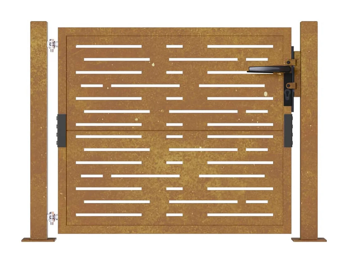 Portail de jardin 105x80 cm acier corten conception de carré
