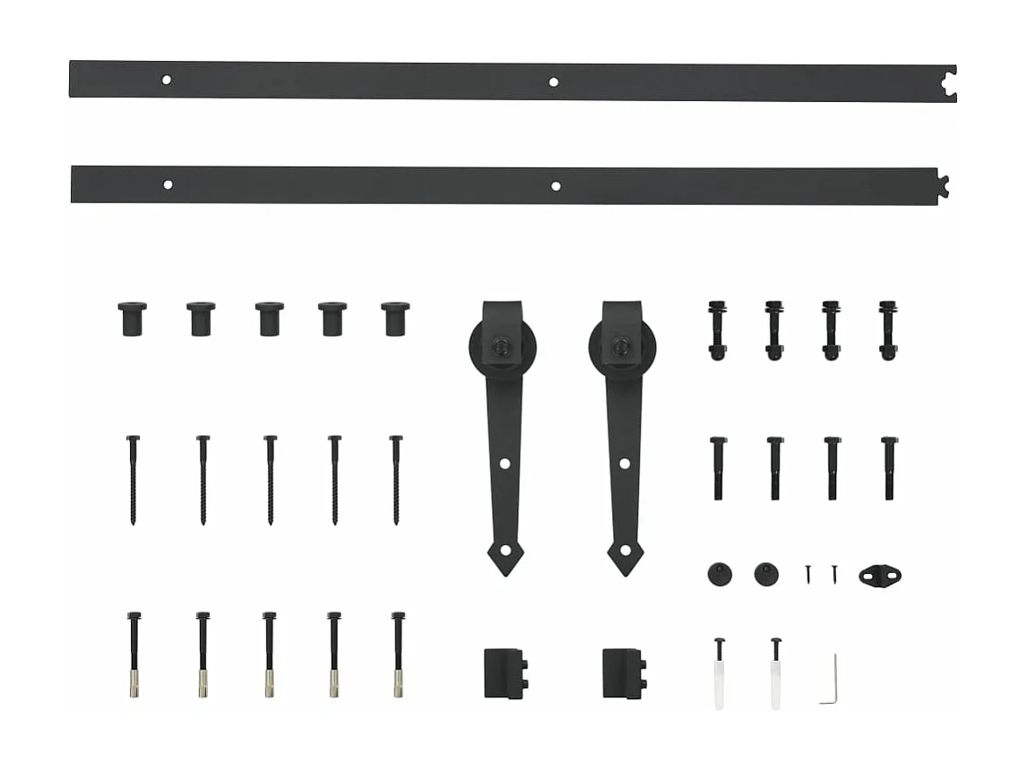 Kit porta scorrevole e ferramenta 80x210 cm pino massello