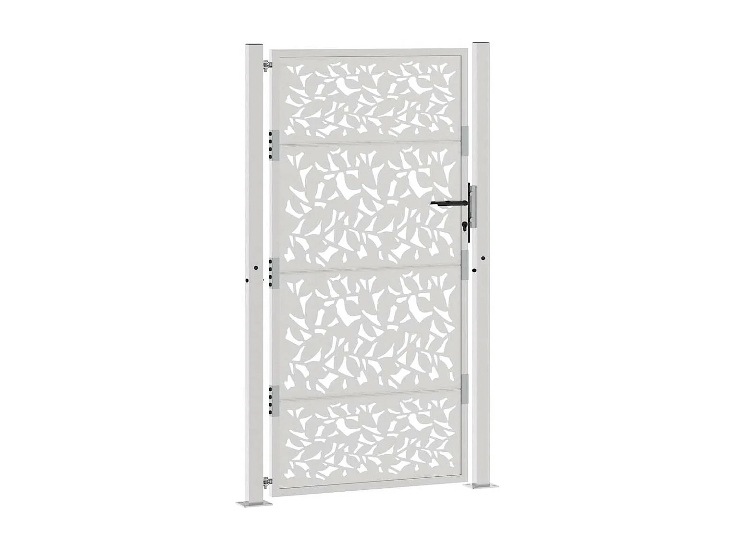 Porte de jardin acier résistant aux intempéries design feuilles